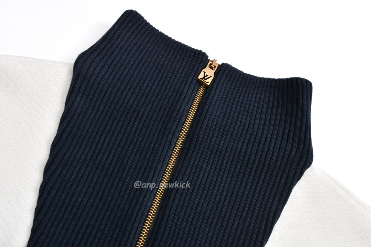 Louis Vuitton Knitted Cotton Sailor Blouson White Navy (2) - newkick.vip